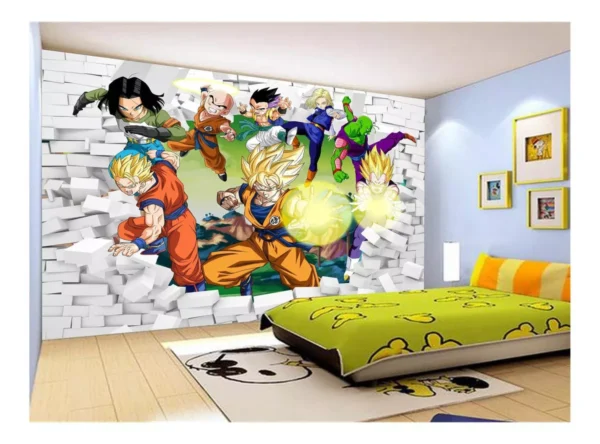 Papel De Parede Dragon Ball Goku Vegeta Anime 7,5m² Dbz34