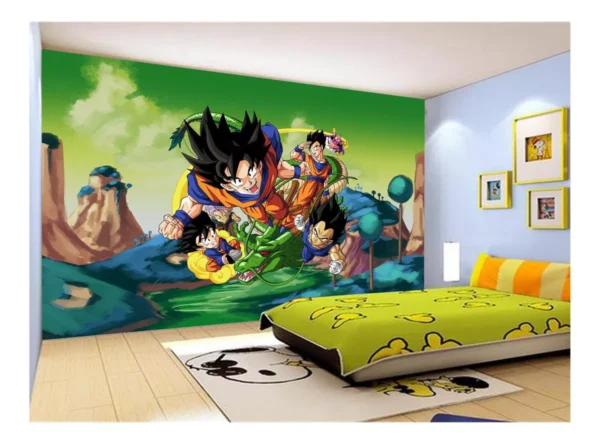 Papel De Parede Dragon Ball Goku Vegeta Anime 7,5m² Dbz340