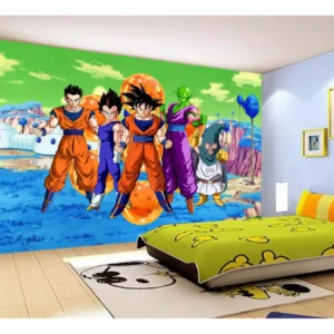 Papel De Parede Dragon Ball Goku Vegeta Anime 7,5m² Dbz344