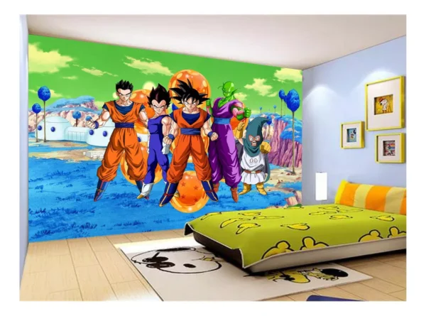 Papel De Parede Dragon Ball Goku Vegeta Anime 7,5m² Dbz344