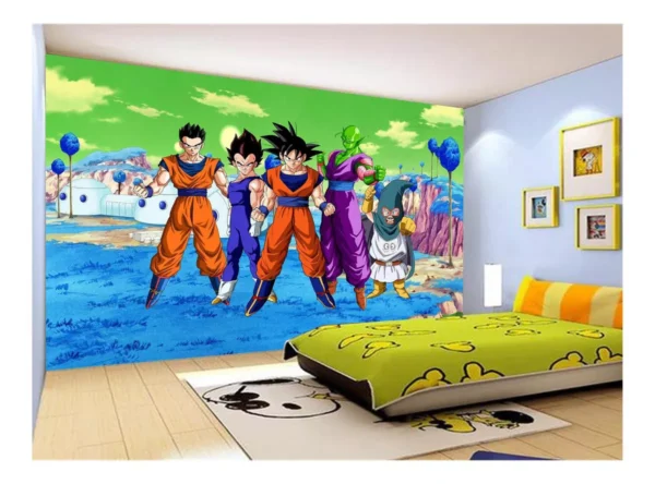 Papel De Parede Dragon Ball Goku Vegeta Anime 7,5m² Dbz345