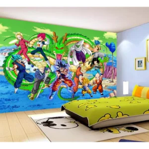 Papel De Parede Dragon Ball Goku Vegeta Anime 7,5m² Dbz347