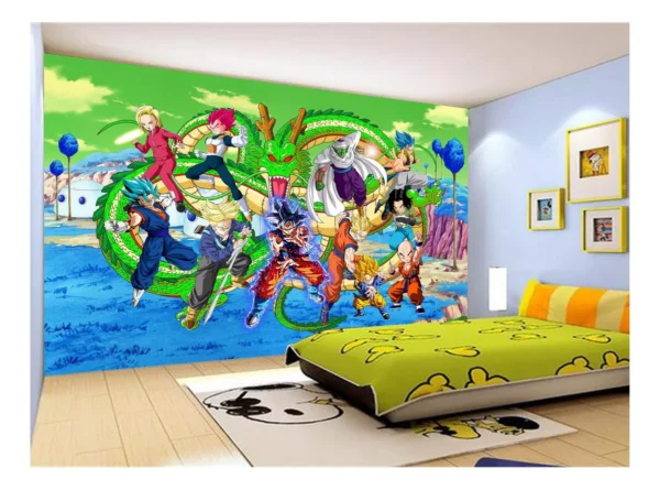 Papel De Parede Dragon Ball Goku Vegeta Anime 7,5m² Dbz347