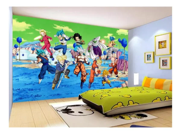 Papel De Parede Dragon Ball Goku Vegeta Anime 7,5m² Dbz356