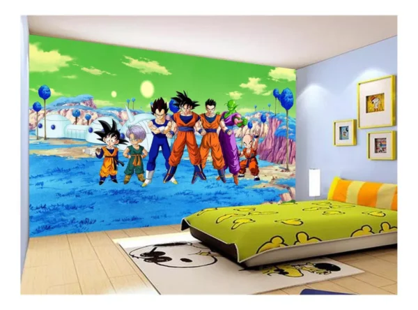 Papel De Parede Dragon Ball Goku Vegeta Anime 7,5m² Dbz357