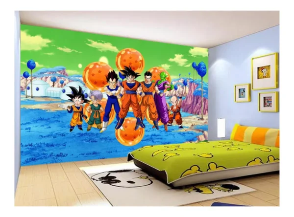 Papel De Parede Dragon Ball Goku Vegeta Anime 7,5m² Dbz358