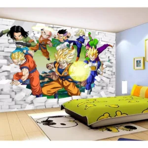 Papel De Parede Dragon Ball Goku Vegeta Anime 7,5m² Dbz36