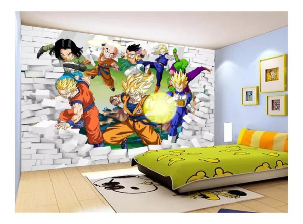 Papel De Parede Dragon Ball Goku Vegeta Anime 7,5m² Dbz36