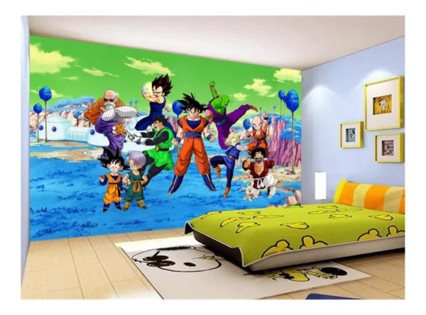 Papel De Parede Dragon Ball Goku Vegeta Anime 7,5m² Dbz366