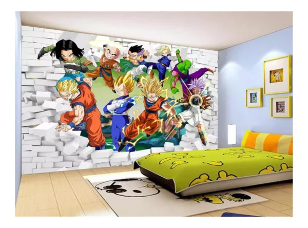 Papel De Parede Dragon Ball Goku Vegeta Anime 7,5m² Dbz37