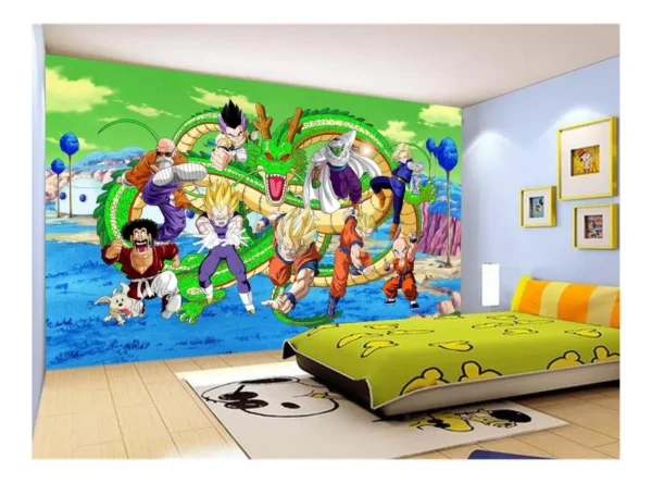 Papel De Parede Dragon Ball Goku Vegeta Anime 7,5m² Dbz380