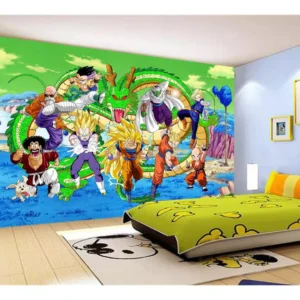 Papel De Parede Dragon Ball Goku Vegeta Anime 7,5m² Dbz382