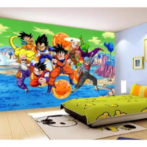 Papel De Parede Dragon Ball Goku Vegeta Anime 7,5m² Dbz386