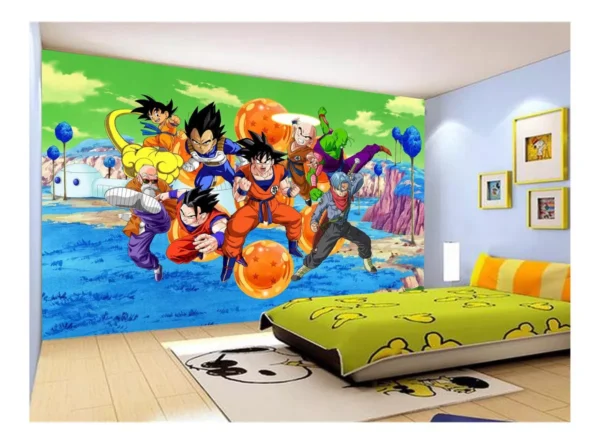 Papel De Parede Dragon Ball Goku Vegeta Anime 7,5m² Dbz386