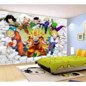 Papel De Parede Dragon Ball Goku Vegeta Anime 7,5m² Dbz39