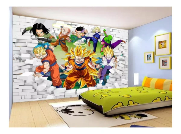 Papel De Parede Dragon Ball Goku Vegeta Anime 7,5m² Dbz39