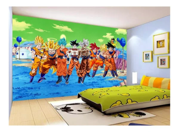 Papel De Parede Dragon Ball Goku Vegeta Anime 7,5m² Dbz390