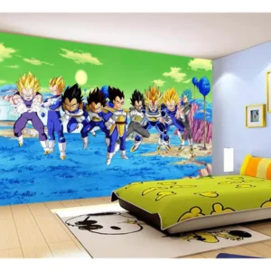 Papel De Parede Dragon Ball Goku Vegeta Anime 7,5m² Dbz391