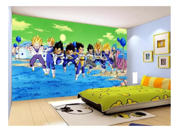 Papel De Parede Dragon Ball Goku Vegeta Anime 7,5m² Dbz391