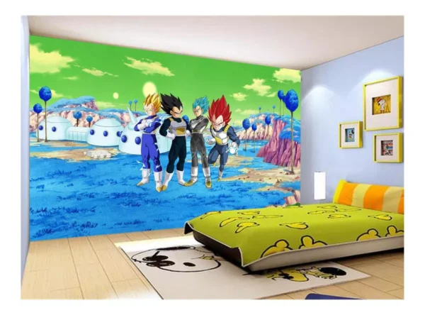 Papel De Parede Dragon Ball Goku Vegeta Anime 7,5m² Dbz392