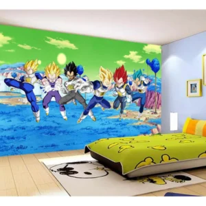 Papel De Parede Dragon Ball Goku Vegeta Anime 7,5m² Dbz393