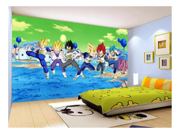 Papel De Parede Dragon Ball Goku Vegeta Anime 7,5m² Dbz393