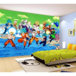 Papel De Parede Dragon Ball Goku Vegeta Anime 7,5m² Dbz394