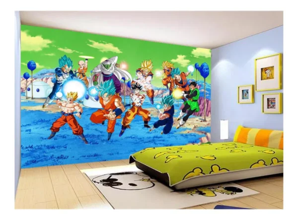 Papel De Parede Dragon Ball Goku Vegeta Anime 7,5m² Dbz394