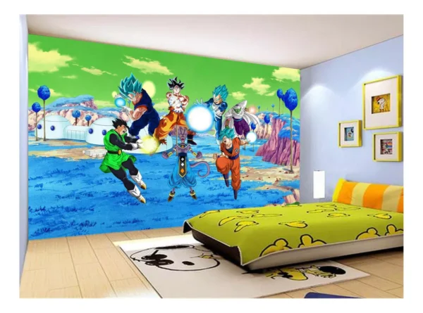 Papel De Parede Dragon Ball Goku Vegeta Anime 7,5m² Dbz400