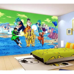 Papel De Parede Dragon Ball Goku Vegeta Anime 7,5m² Dbz401