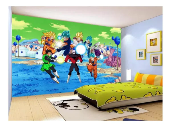 Papel De Parede Dragon Ball Goku Vegeta Anime 7,5m² Dbz404