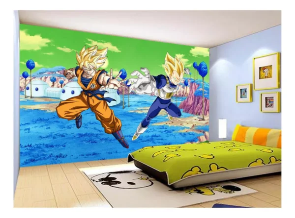 Papel De Parede Dragon Ball Goku Vegeta Anime 7,5m² Dbz407