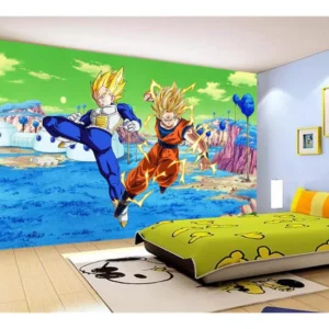 Papel De Parede Dragon Ball Goku Vegeta Anime 7,5m² Dbz408