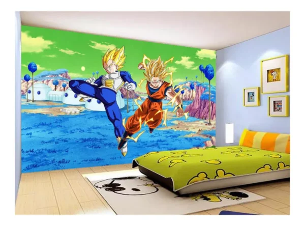 Papel De Parede Dragon Ball Goku Vegeta Anime 7,5m² Dbz408