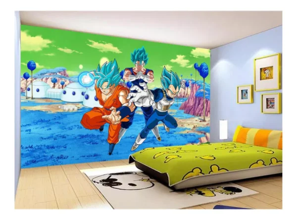 Papel De Parede Dragon Ball Goku Vegeta Anime 7,5m² Dbz409