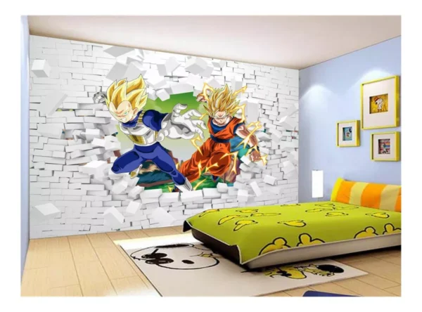 Papel De Parede Dragon Ball Goku Vegeta Anime 7,5m² Dbz41