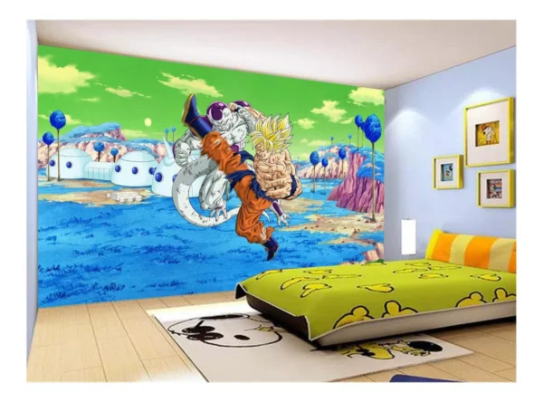 Papel De Parede Dragon Ball Goku Vegeta Anime 7,5m² Dbz412