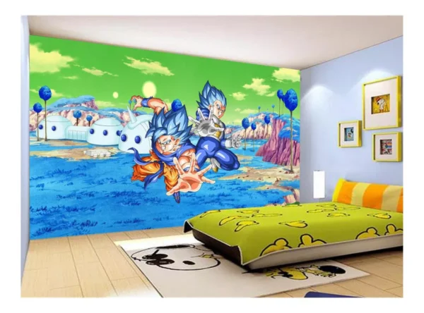 Papel De Parede Dragon Ball Goku Vegeta Anime 7,5m² Dbz413