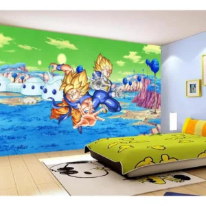 Papel De Parede Dragon Ball Goku Vegeta Anime 7,5m² Dbz414