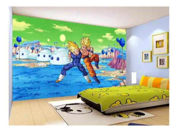 Papel De Parede Dragon Ball Goku Vegeta Anime 7,5m² Dbz419