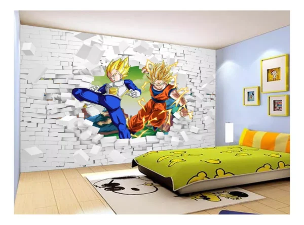 Papel De Parede Dragon Ball Goku Vegeta Anime 7,5m² Dbz42