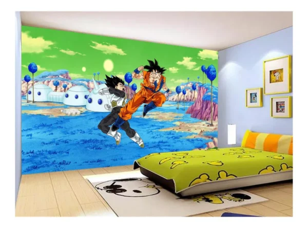 Papel De Parede Dragon Ball Goku Vegeta Anime 7,5m² Dbz420