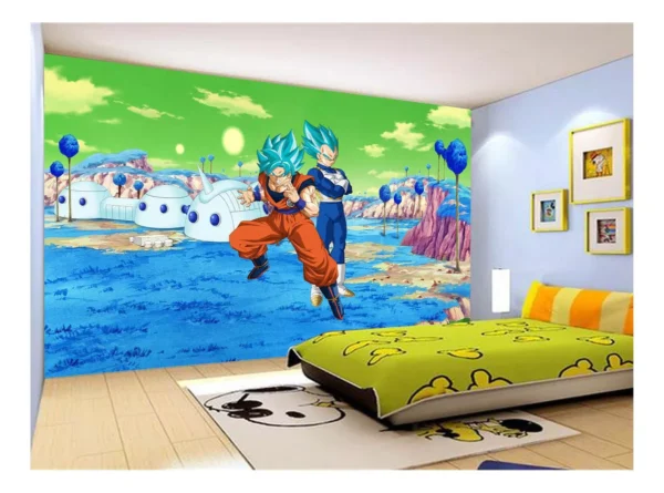 Papel De Parede Dragon Ball Goku Vegeta Anime 7,5m² Dbz421