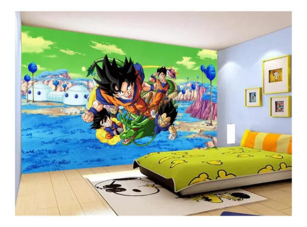 Papel De Parede Dragon Ball Goku Vegeta Anime 7,5m² Dbz424