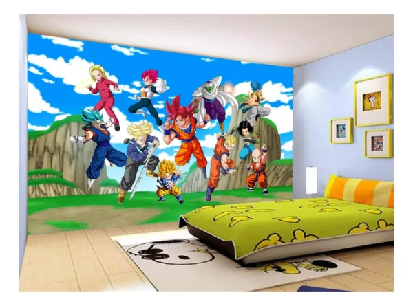 Papel De Parede Dragon Ball Goku Vegeta Anime 7,5m² Dbz429