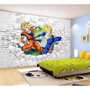 Papel De Parede Dragon Ball Goku Vegeta Anime 7,5m² Dbz43