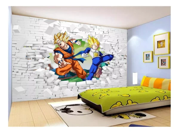 Papel De Parede Dragon Ball Goku Vegeta Anime 7,5m² Dbz43