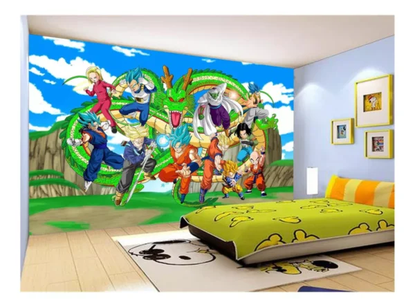 Papel De Parede Dragon Ball Goku Vegeta Anime 7,5m² Dbz434