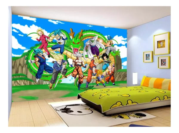 Papel De Parede Dragon Ball Goku Vegeta Anime 7,5m² Dbz435