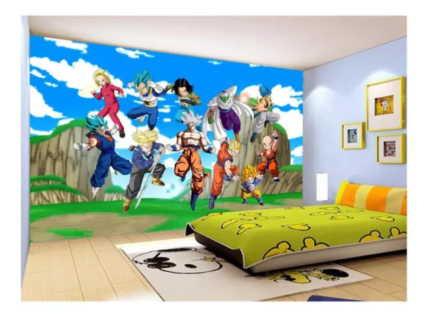 Papel De Parede Dragon Ball Goku Vegeta Anime 7,5m² Dbz436